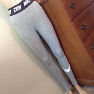 Nike gray leggings elastic waistband